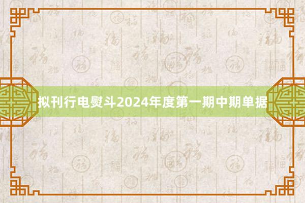 拟刊行电熨斗2024年度第一期中期单据